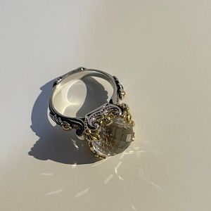 Konstantino Pythia Sterling Silver and 18K Gold Square Crystal Ring